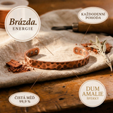 Měděný náramek Brázda