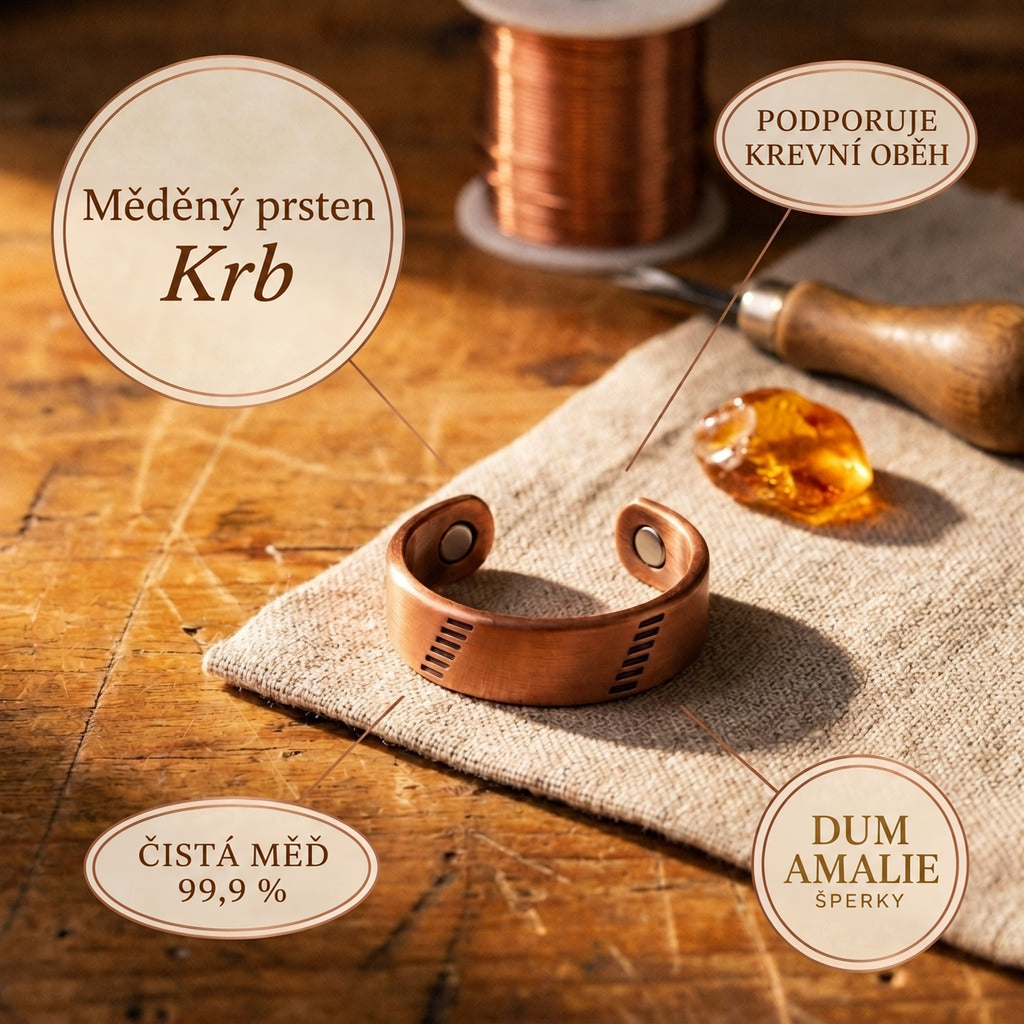 Měděný prsten Krb