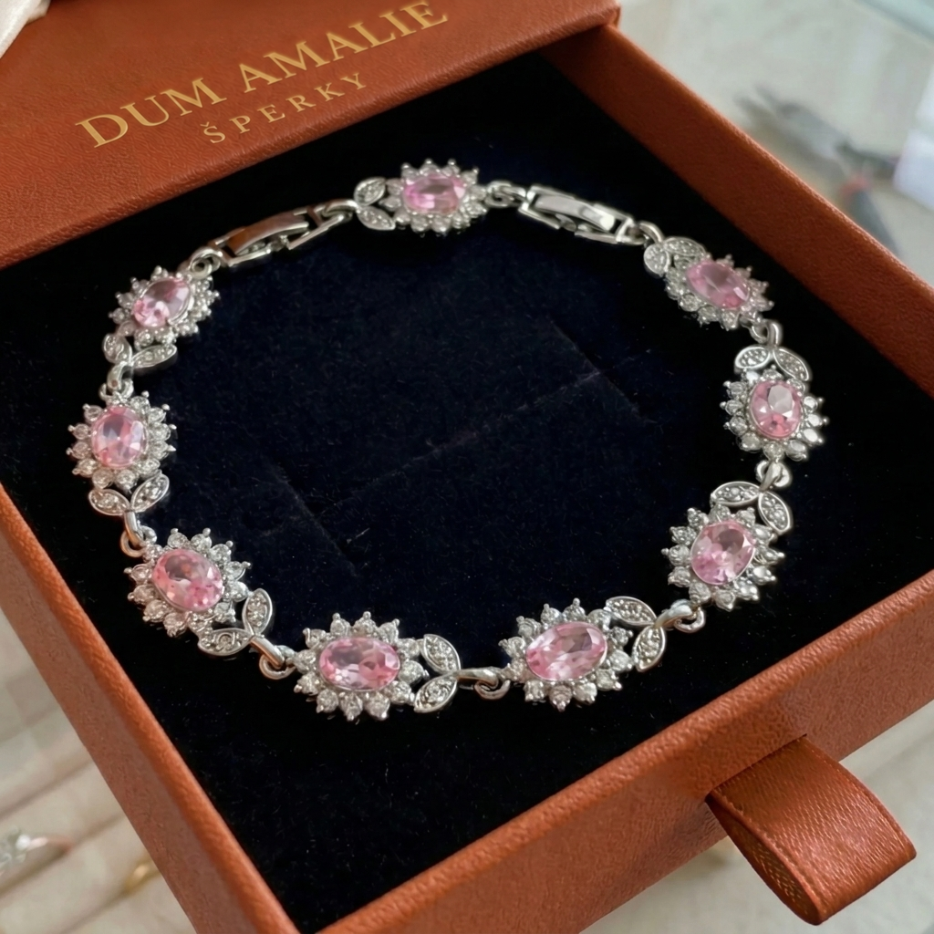 Náramek Iridessa Pinkthorn | Bílé zlato